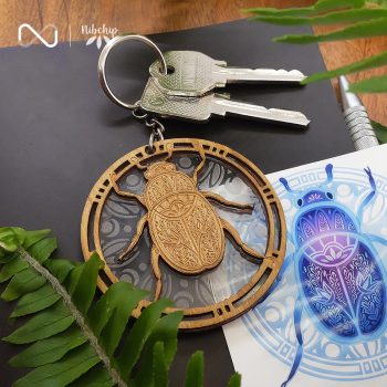 water bug wooden keychain lifestyle